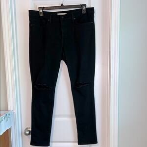 Levi’s 311 Women’s Size 16 Black Distressed Shaping Skinny Jeans